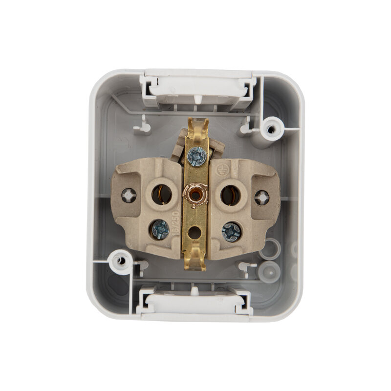 розетка 1-ая kranz mini наружная серия, ip54, с заземлением, керам.осн., белая, kr-78-0605 - фото №12