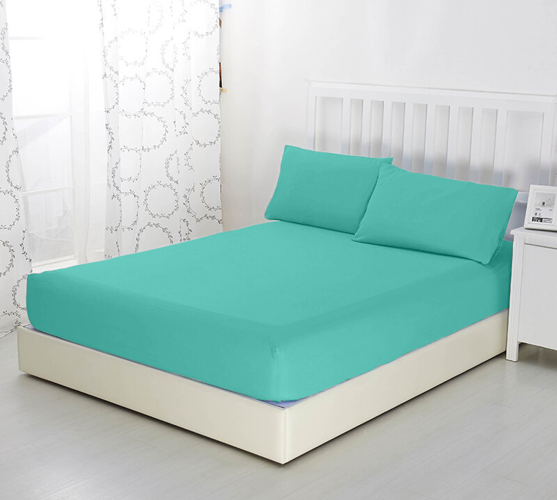 фото Простыня на резинке Текс-Дизайн Ментол, 200х200х20, трикотаж, 100% хлопок