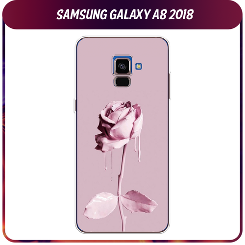 Силиконовый чехол на Samsung Galaxy A8 2018 / Самсунг Галакси A8 (2018) Роза в краске силиконовый чехол снежный фыр фыр на samsung galaxy a8 2018 самсунг галакси a8 2018