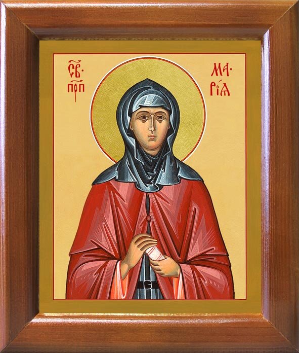 Преподобная Мария Константинопольская, Палестинская, икона в деревянной рамке 12,5*14,5 см