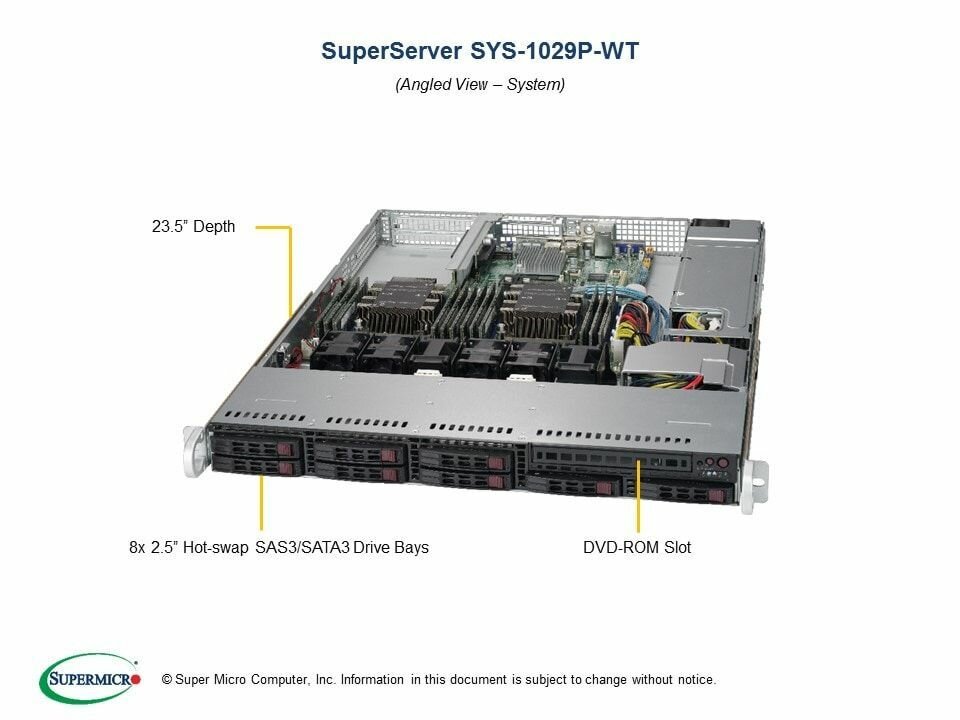 Серверная платформа 1U Supermicro SYS-1029P-WT