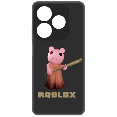 Чехол-накладка Krutoff Soft Case Roblox-Пигги для INFINIX Smart 8 Plus черный чехол накладка krutoff soft case roblox пигги для iphone 7 plus 8 plus черный