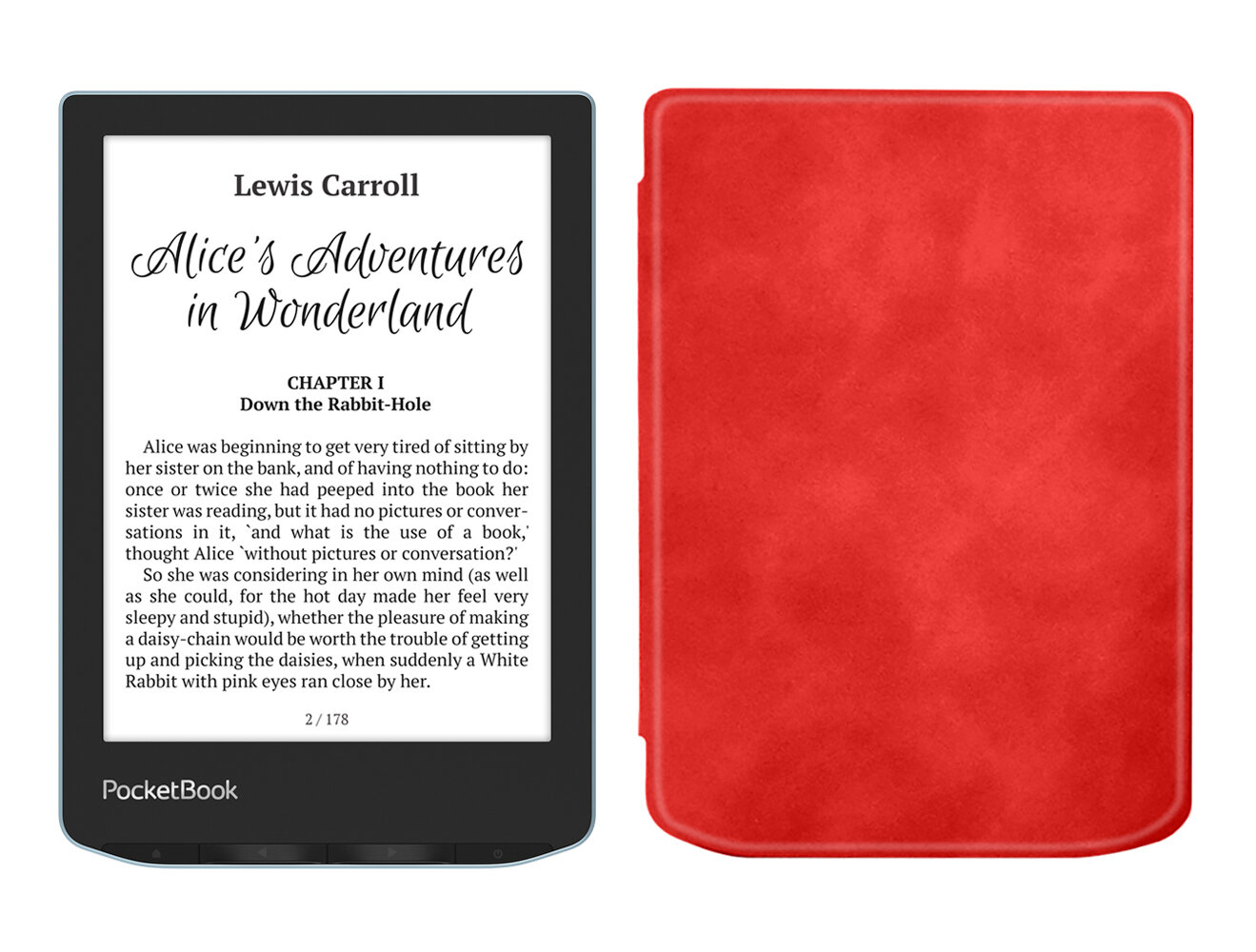 Электронная книга PocketBook 629 Verse Bright Blue голубой с обложкой ReaderONE Red