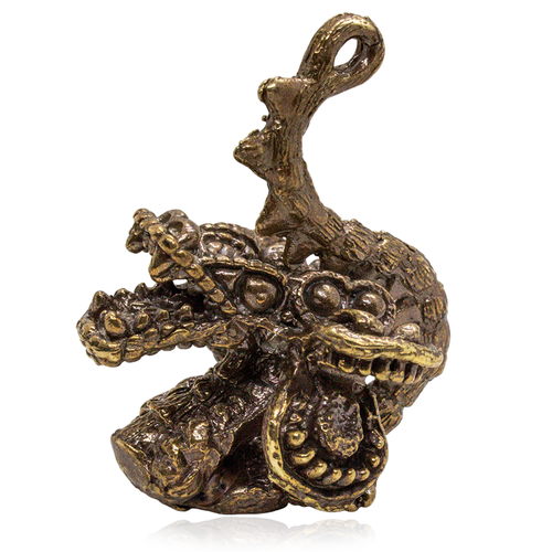 Фигурка коллекционная из латуни и бронзы дракон трехглавый