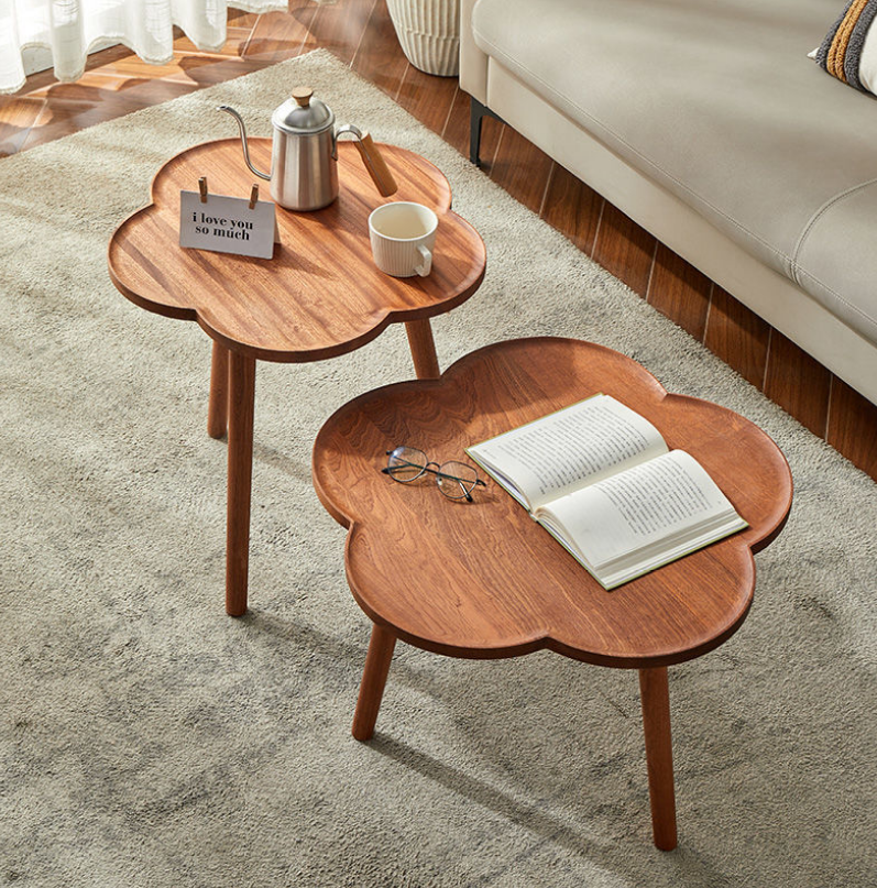 Дизайнерский прикроватный столик MyPads на деревянных ножках на 40см в виде цветка, столик для ноутбука, журнальный столик для кофе идеально впишет.
