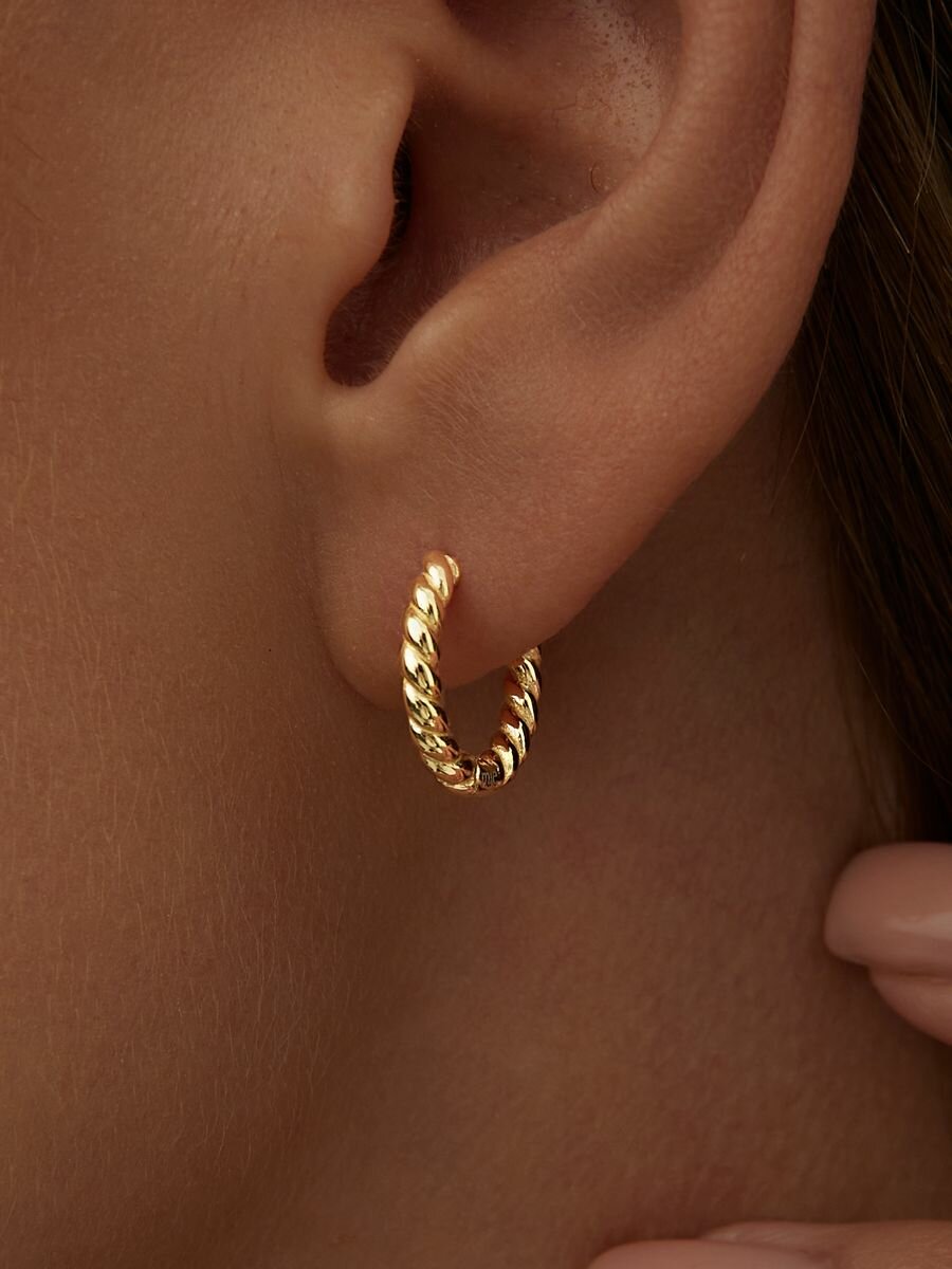 Серьги конго MIESTILO Серьги кольца серебро 925 серебряные круглые 