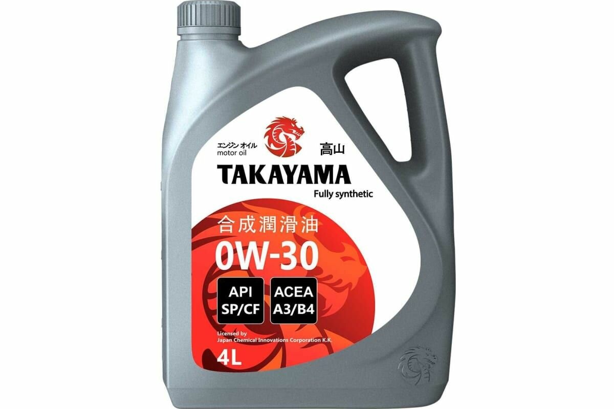 фото Масло моторное синтетическое TAKAYAMA 0W-30 API SP/CF ACEA A3/B4 1 л