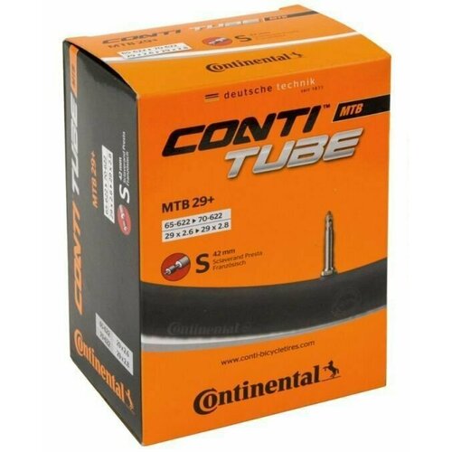 Камера Continental 29+ MTB Wide Plus Presta 42mm 28 / 29 x 2.6-2.8 камера continental 29 mtb wide plus presta 42mm 28 29 x 2 6 2 8