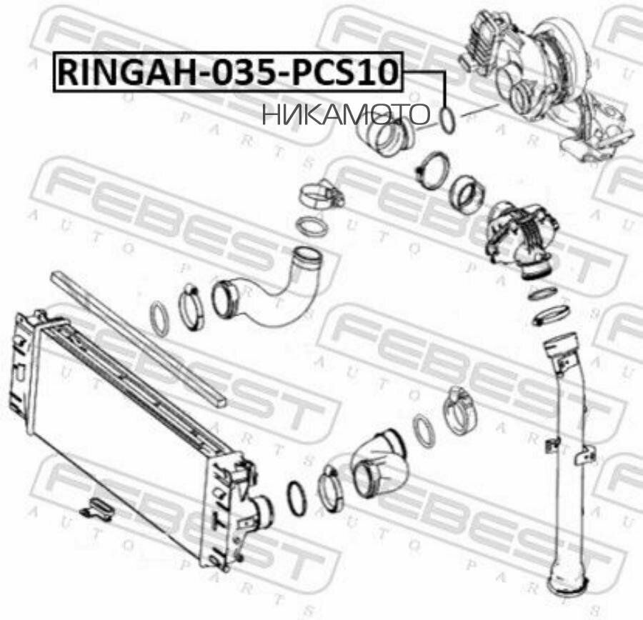 FEBEST RINGAH035PCS10 Кольцо уплотнительное воздушного патрубка PCS 10