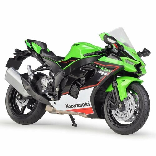 Мотоцикл модель коллекционная WELLY 1:12 Kawasaki Ninja ZX-10R, зеленый рама мотоцикла ползунки защита от падения для kawasaki ninja zx6r zx 6r zx 6rr zx636 2013 2014