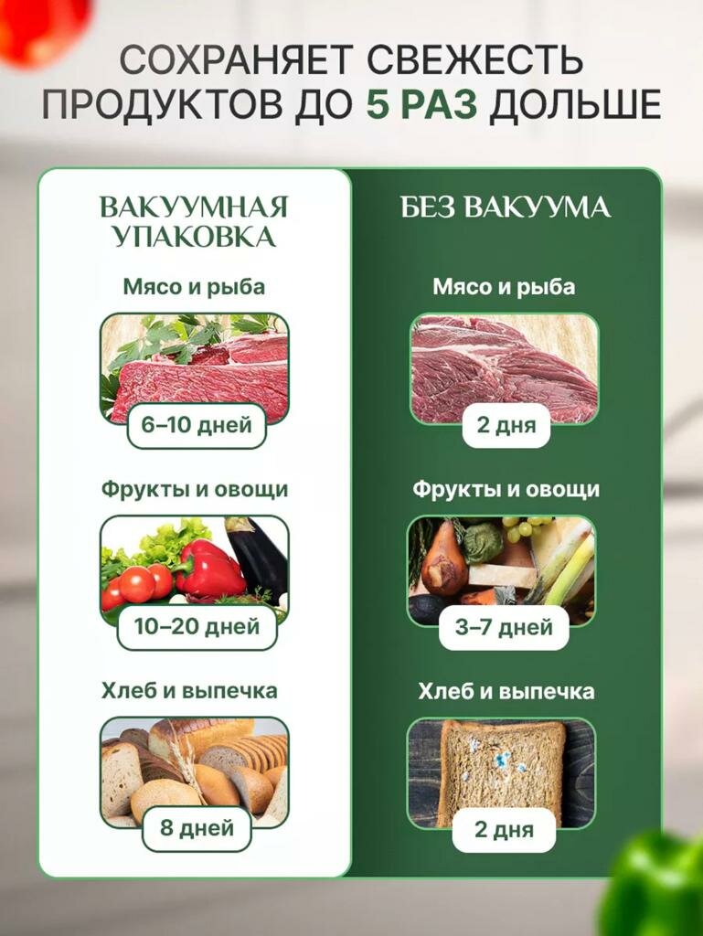 Вакууматор для продуктов, вакуумный упаковщик пакетов, белый - фотография № 3