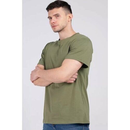 фото Футболка, размер 50, зеленый, хаки barhatiglam