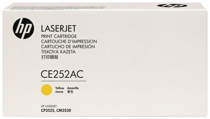 Картридж HP CE252AC, желтый для HP LaserJet CM3530, CM3530fs, CP3525dn CP3525, CP3525n, CP3525x (7000 стр.)
