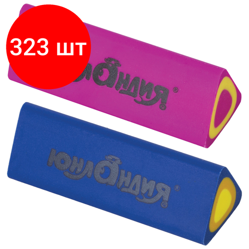 Комплект 323 шт Ластик юнландия Candy 44х15х15 мм цвет ассорти треугольный 228725 3816₽