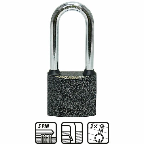 Замок навесной с закаленной удлиненной дужкой 50 мм Политех Инструмент 384₽