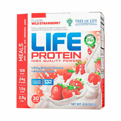 LIFE Protein 907 gr, 30 порции(й), земляника life isolate 907 gr 30 порции й манго