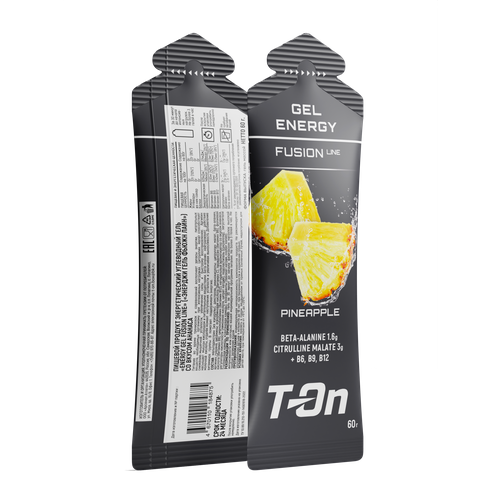 Энергетический углеводный гель ENERGY GEL FUSION LINE T-On набор 3 шт вкус Ананас