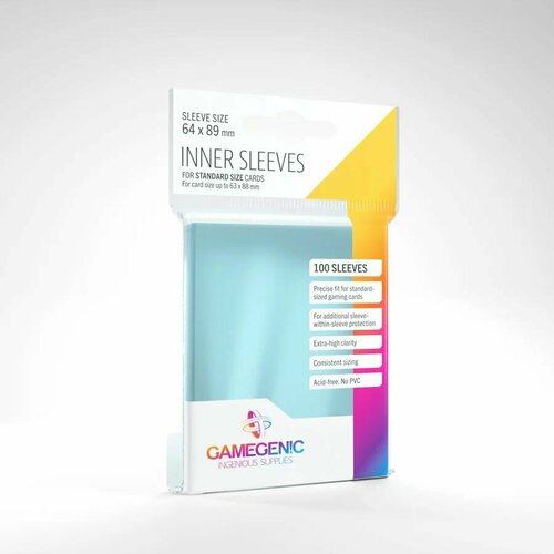 Протекторы для карт Gamegenic Inner Sleeves - Clear (100 Sleeves)