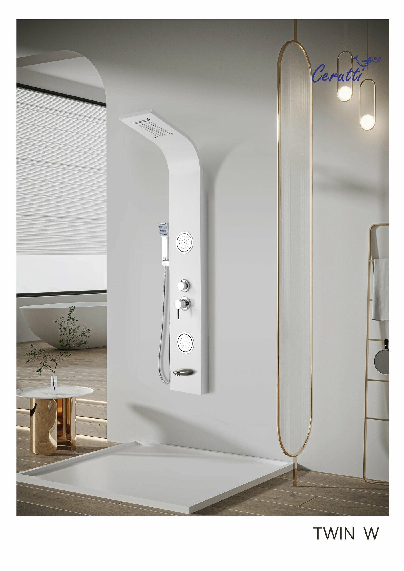 фото Душевая панель Ceruttispa TWIN W цвет белый