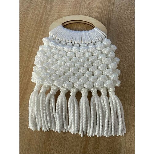 фото Сумка клатч , фактура вязаная, белый мастер елена