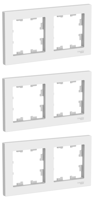 Рамка 2 поста ATLASDESIGN, белый | код. ATN000102 | Schneider Electric (3шт.в упак.)