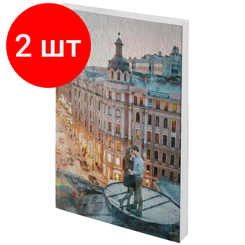 Комплект 2 штук, Ежедневник недатированный,7БЦ, А5.128л, Attache Economy Города