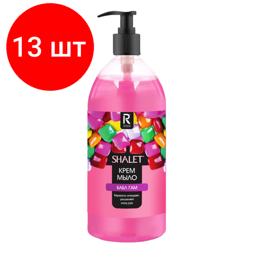 Комплект 13 штук, Крем-мыло жидкое SHALET / AURA CLEAN 1л Бабл гам крем мыло жидкое soapy clean