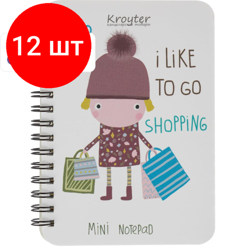 Комплект 12 штук, Тетрадь общая Kroyter 60л, точка, А6, спир, обл. кар, Girlfriends, диз. в асс.64188