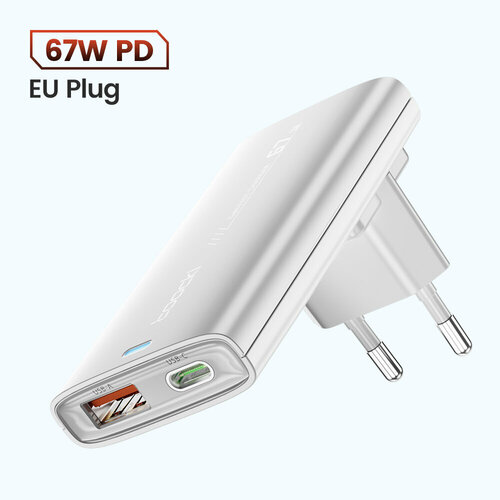 maerknon 30w quick charge usb pd charger fast charging for iphone 12 11 samsung xiaomi huawei eu us pd 3 0 mobile phone charger Зарядное устройство Toocki GaN сетевое с USB-портом и Type-C быстрой зарядки, 67 Вт