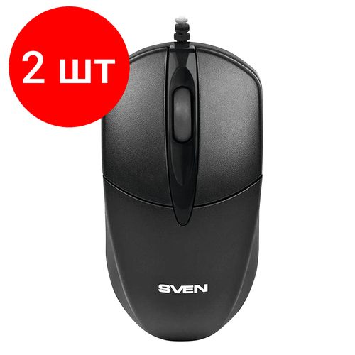 компьютерная мышь sven rx g820 Комплект 2 шт, Мышь проводная SVEN RX-112, USB, 2 кнопки+1 колесо-кнопка, оптическая, черная, SV-03200112UB