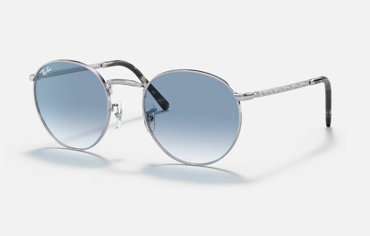 фото Солнцезащитные очки унисекс, круглые RAY-BAN с чехлом, линзы синие, RB3637-003/3F/53-140