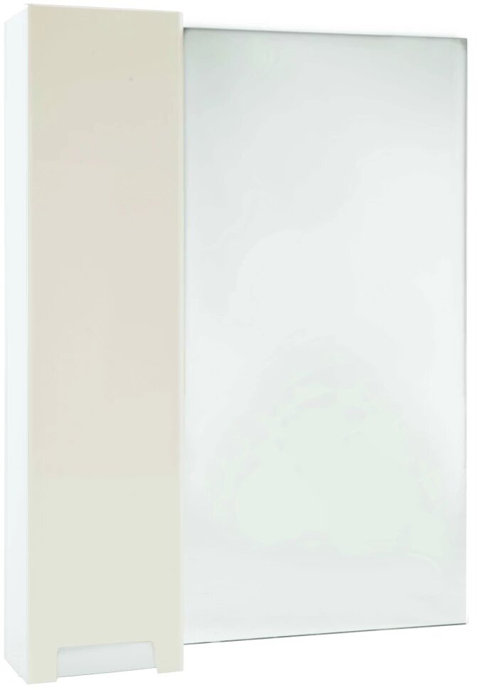 Зеркальный шкаф 58x80 см бежевый глянец/белый глянец L Bellezza Пегас 4610409002077