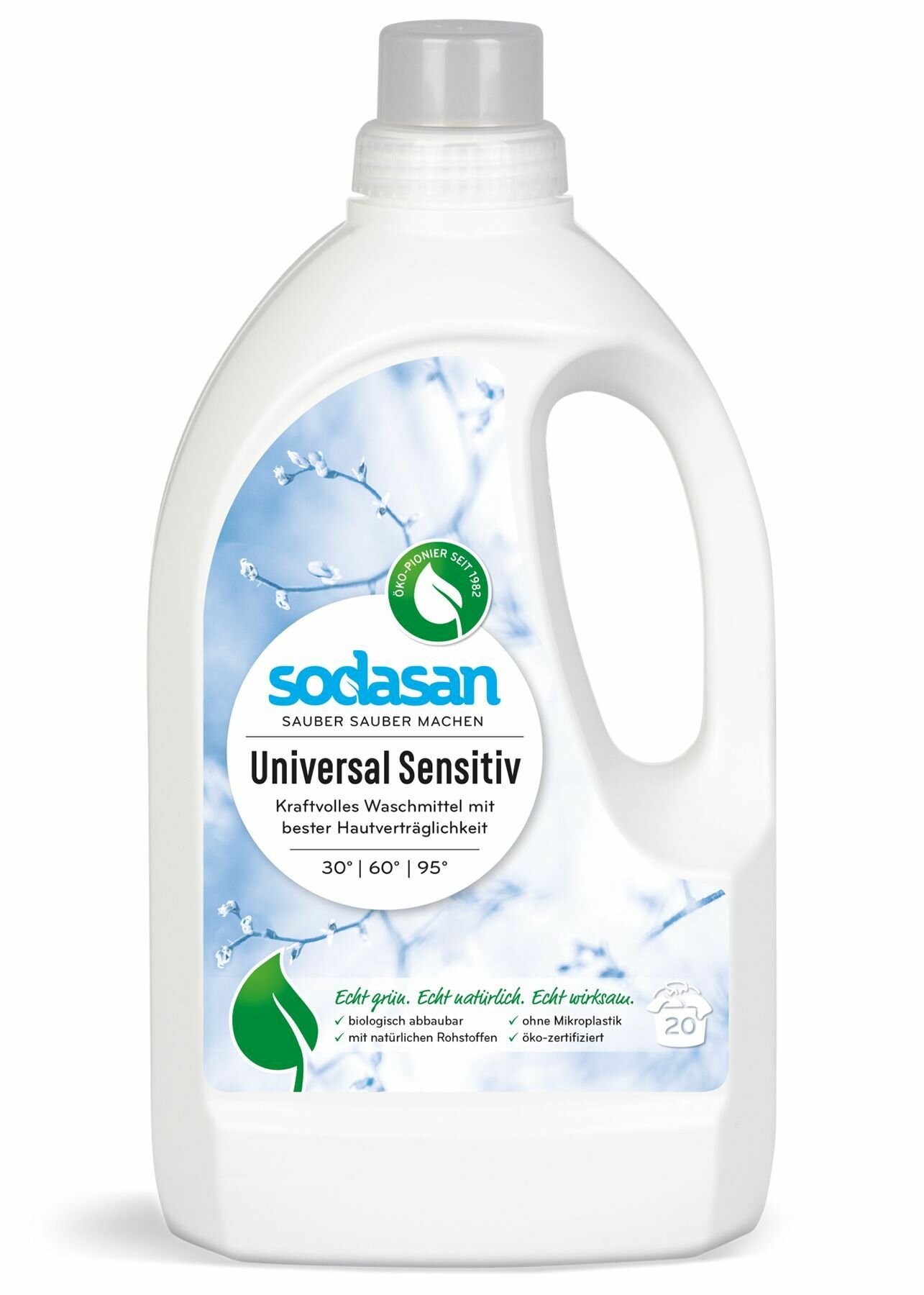 Sodasan Экологическое универсальное жидкое средство для стирки детских изделий и для чувствительной кожи Sensitive Гипоаллергенное Без запаха 1,5 л
