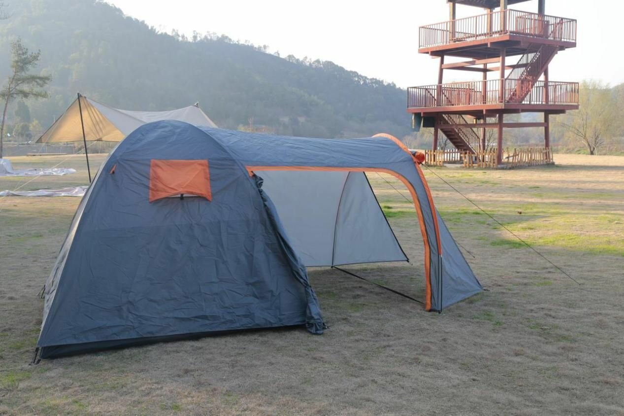 Палатка трехместная с навесом, туристическая, для кемпинга с навесом
