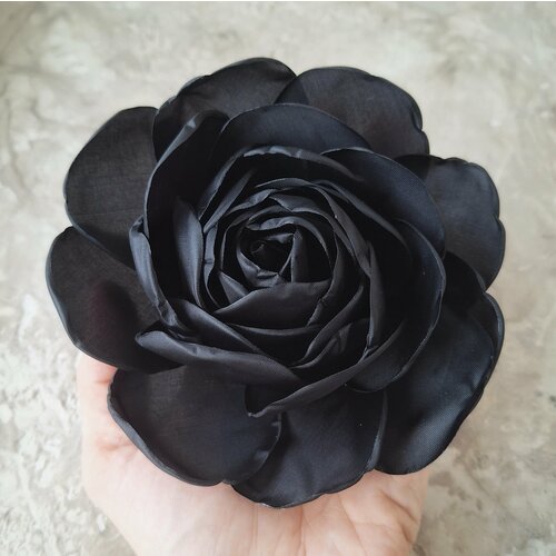 брошь ручной работы цветок 14х7 см Брошь, черный