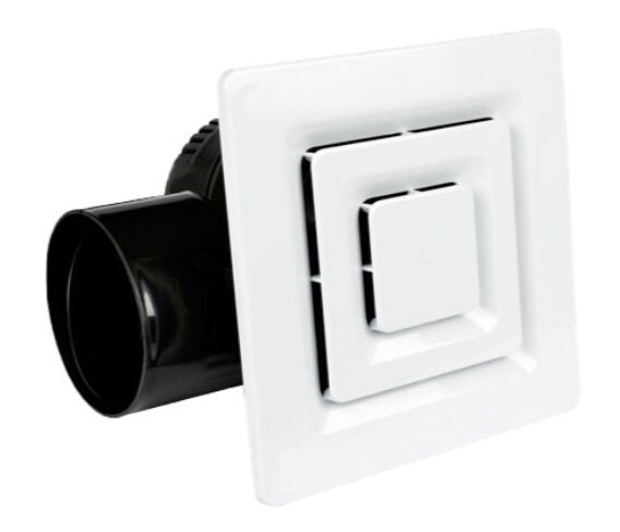NOVVES Бесшумный вытяжной вентилятор NOVVES SEAHORSE RP V1 100 м3/ч для ванной комнаты малых бытовых и производственных помещений белый пластик квадрат с обратным клапаном