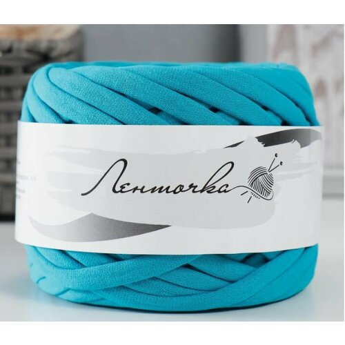 Пряжа трикотажная широкая 50м/160±20гр, ширина нити 7-9 мм (100 сине-зел.) 1шт