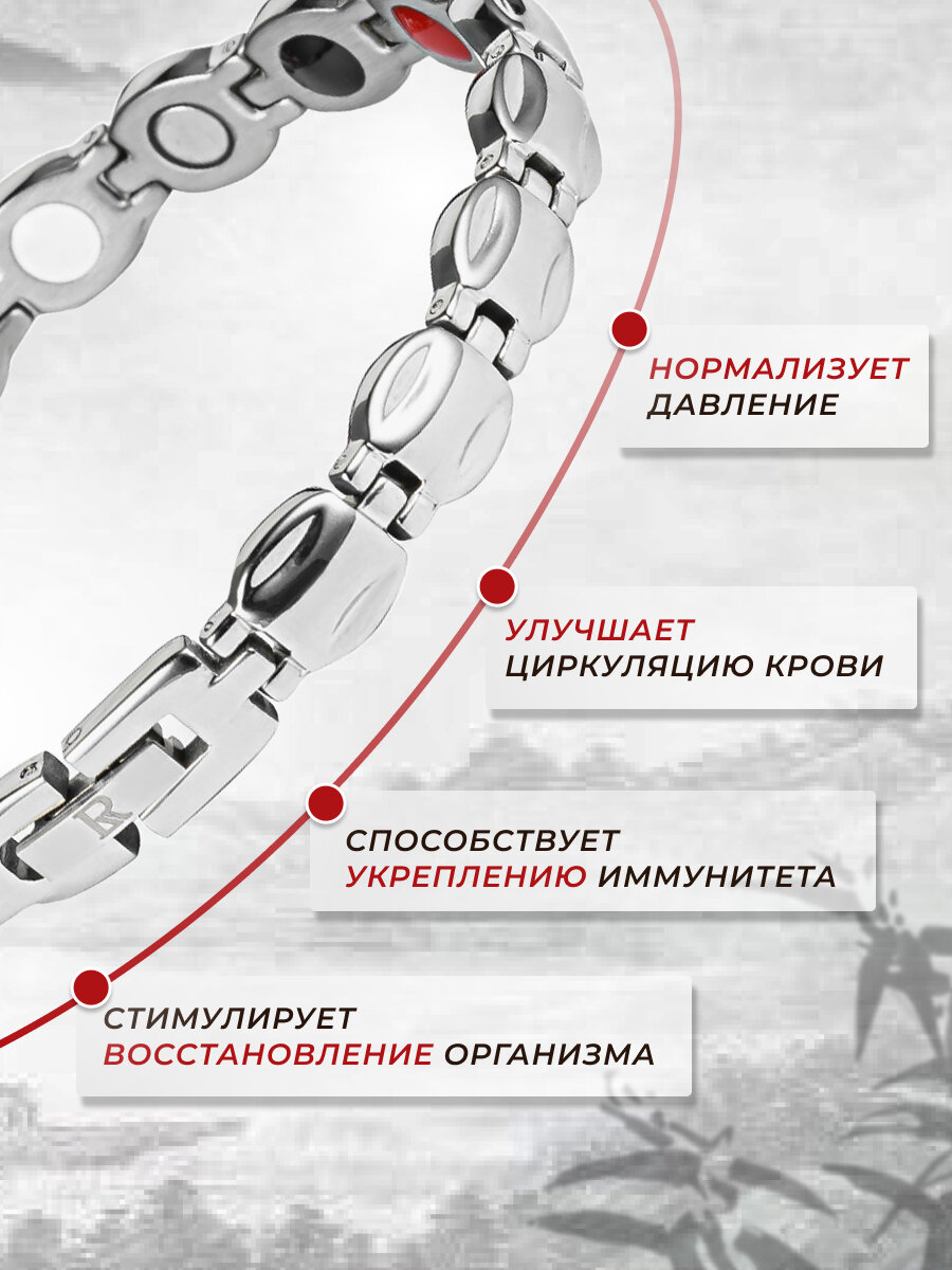 Luxorium Luna - женский магнитный браслет от давления, стальной энергетический аксессуар для красоты и здоровья — фото 1