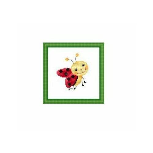 Набор для вышивания Сделано с любовью Веселая козявочка 10x10 см, Пчелы Детские Насекомые