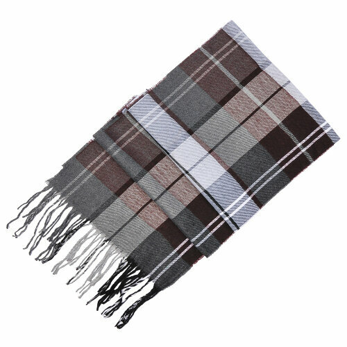 фото Шарф rossini,170х31 см, универсальный, серый, бордовый