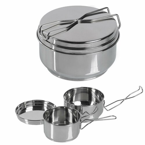 фото Походная посуда mil-tec 2-piece czech cooking set stainless steel