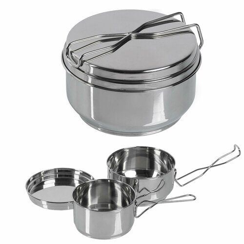 Походная посуда Mil-Tec 2-Piece Czech Cooking Set Stainless Steel походная посуда stainless steel cook set 1 person