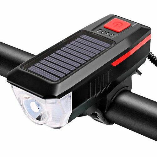 фото Светодиодный велосипедный фонарь на солнечной батарее, красный urm