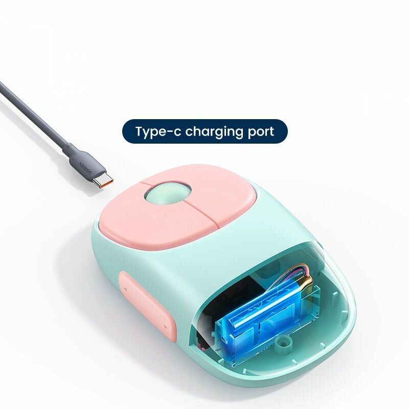 Мышь Wireless UGREEN 15722_ 2.4 GHz, BT, розовая - фото №8