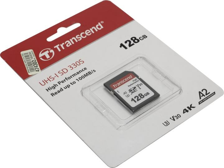 Карта памяти 128GB Transcend SDXC 330S A2/V30/U3/Class 10 - фото №7