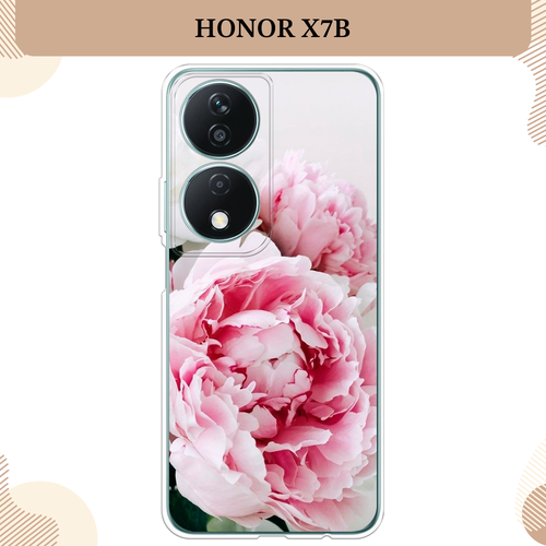 Силиконовый чехол Розовые и белые пионы на Honor X7B / Хонор X7B силиконовый чехол розовые и белые пионы на honor 20 хонор 20