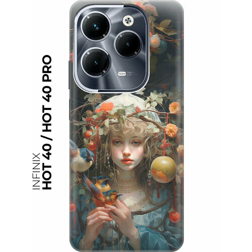 фото Силиконовый чехол на infinix hot 40 / hot 40 pro / инфиникс хот 40 / хот 40 про с рисунком "бестия окаянная" bestluck