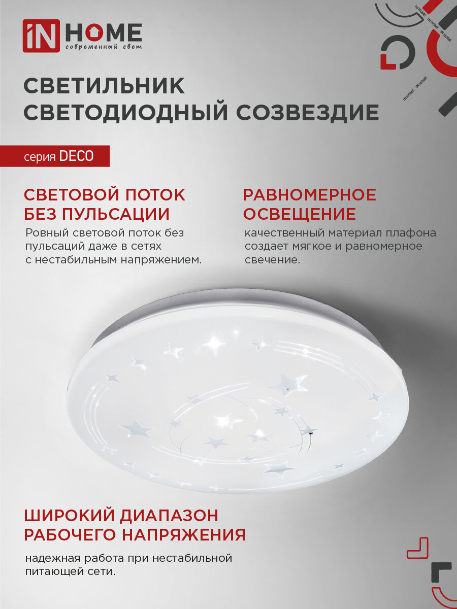 светильник светодиодный In Home Deco Cозвездие LED 18Вт 1170Лм 6500К белый - фото №6