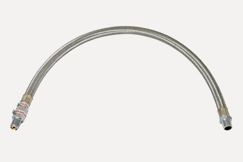 Изображение товара Шланг метализированый 50 см с обратным клапаном 1/4" (папа) х 1/4" (папа)