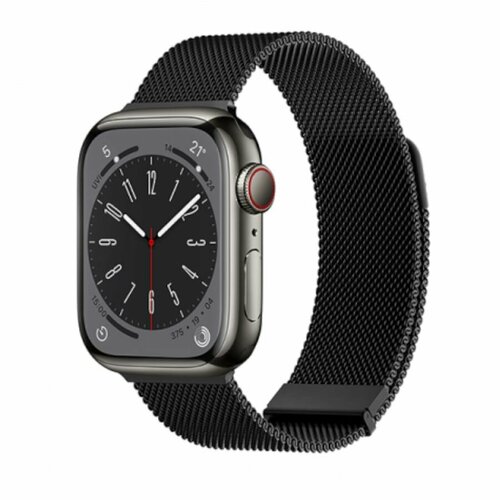 Ремешок для часов (стальной) магнитный WiWU Wi-WB005 Braid Magnetic для iWatch 1-8/SE 42/44/45/49mm - Черный